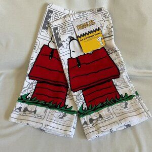 Peanuts Snoopy & Woodstock Kitchen Towels Set Of 2 NWT 16" x 26" Cotton Comic Pr